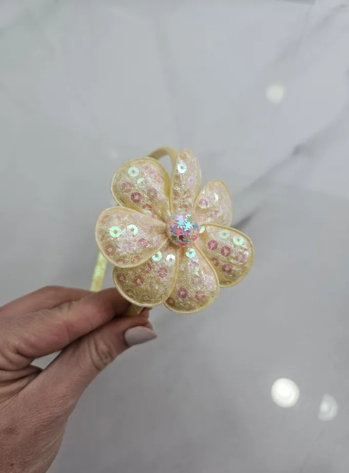 Στέκα με Λουλουδάκι Κίτρινη