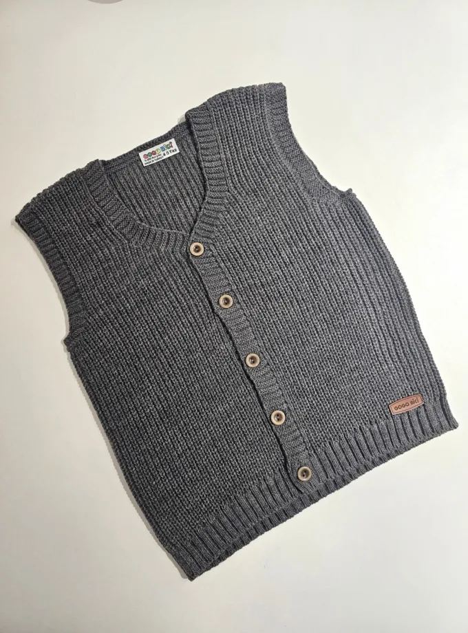 Αμάνικο Πλεκτό Γκρι Ανθρακί Mini