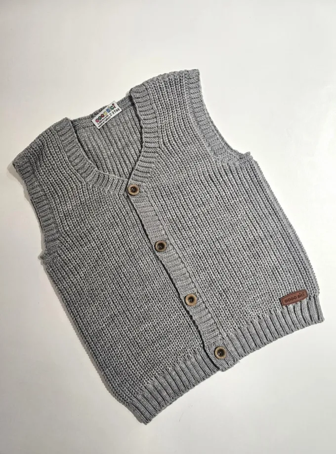 Αμάνικο Πλεκτό Γκρι Mini