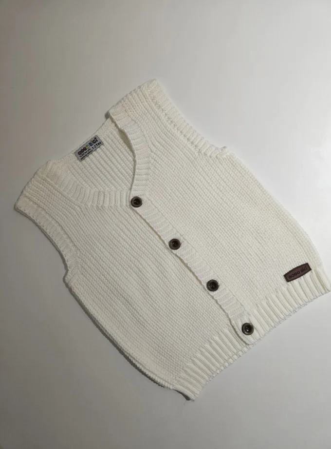 Αμάνικο Πλεκτό Εκρού Mini