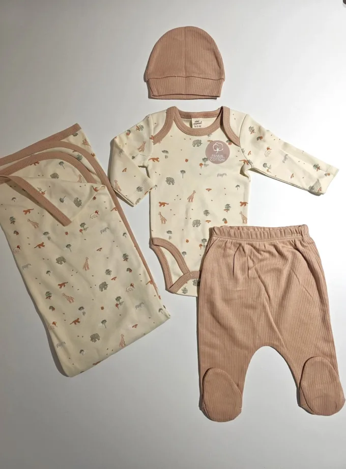 Σύνολο 4 Τεμαχίων Ζωάκια Καφέ Newborn