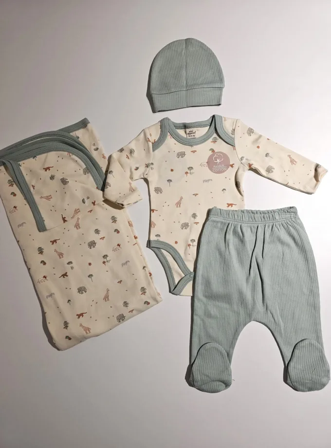 Σύνολο 4 Τεμαχίων Ζωάκια Πετρόλ Newborn