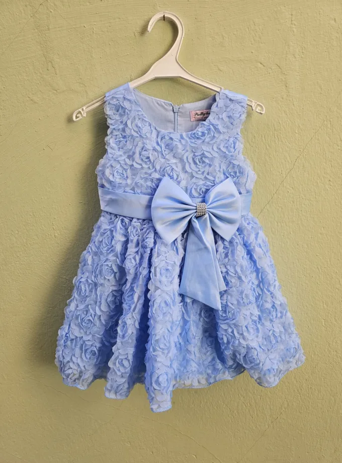 Φόρεμα Λουλούδια 3D Γαλάζιο Junior