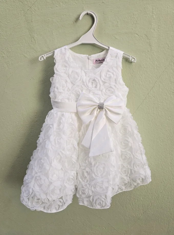 Φόρεμα Λουλούδια 3D Άσπρο Junior