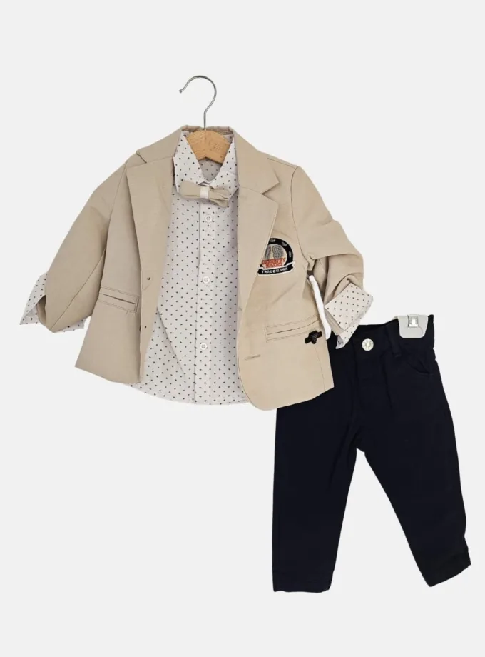 Σύνολο Κοστουμιού Μπεζ-Μπλε Σήμα Bebe