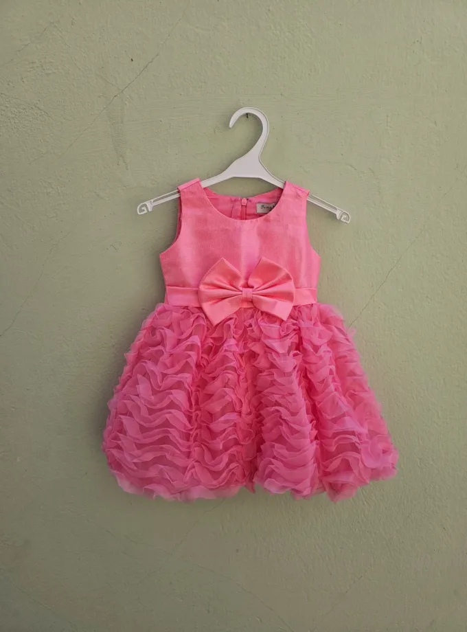 Φόρεμα Φουξ με Βολάν και Φιόγκο Bebe