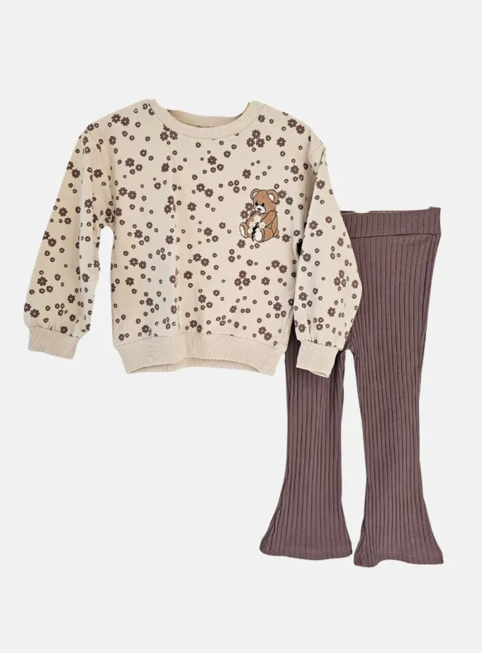 Σύνολο Λουλουδάκια και Σοκολά Παντελόνα Mini