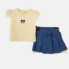 Σύνολο Κίτρινο Μπλούζα- Τζιν Φούστα Bebe
