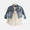 Σύνολο Τζιν Jacket και Φόρεμα Κρεμ Bebe