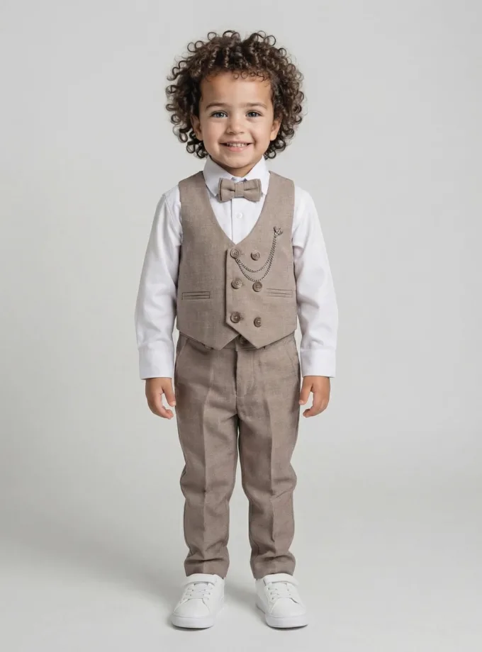 Κοστούμι με Γιλέκο Σοκολά