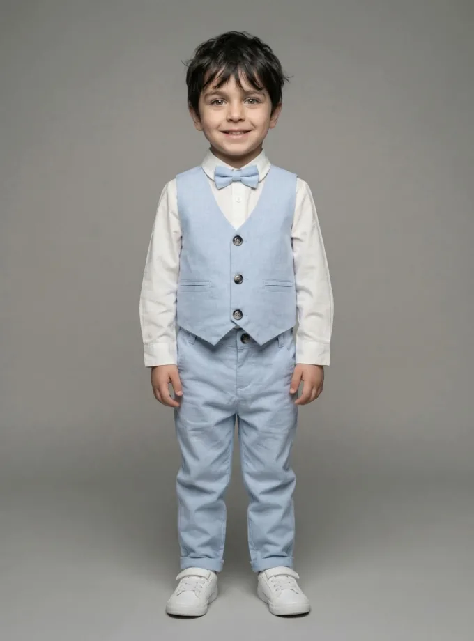 Σύνολο με Γιλέκο Γαλάζιο Mini