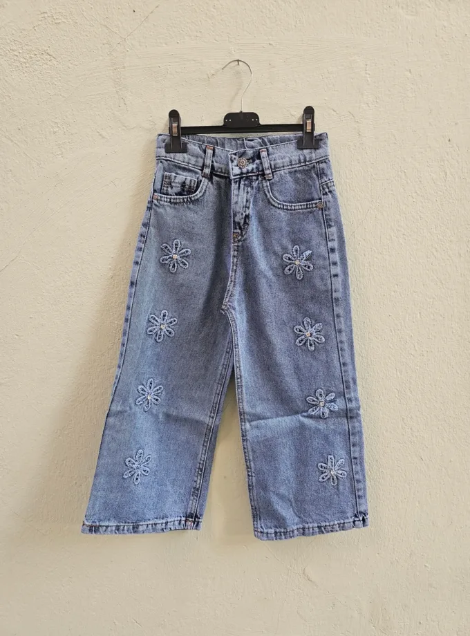 Τζιν Παντελόνι Flowers Στρας Junior