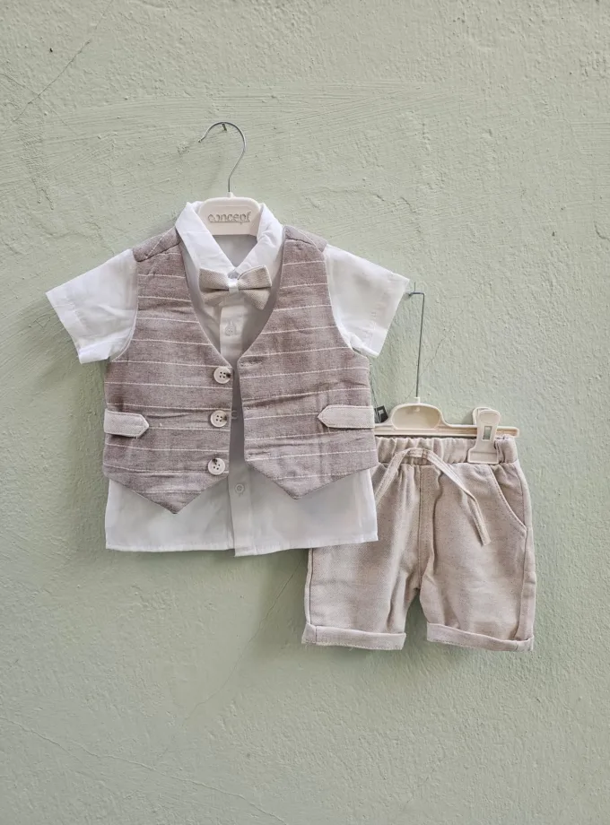 Σύνολο με Γιλέκο και Βερμούδα Σοκολά Bebe