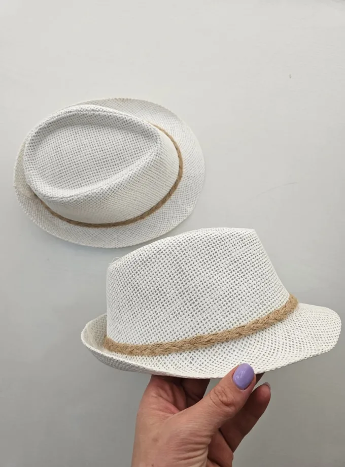 Καπέλο Καβουράκι Άσπρο