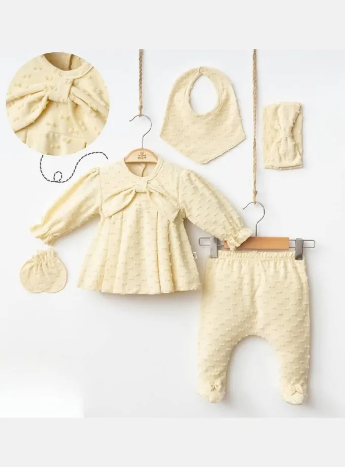 Σύνολο 5 Τεμ. Little Bows Κίτρινο Newborn