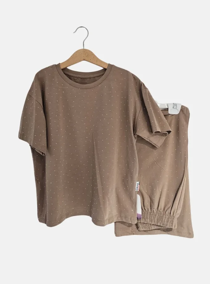 Σύνολο Σοκολά Παντελόνα Στρας Junior