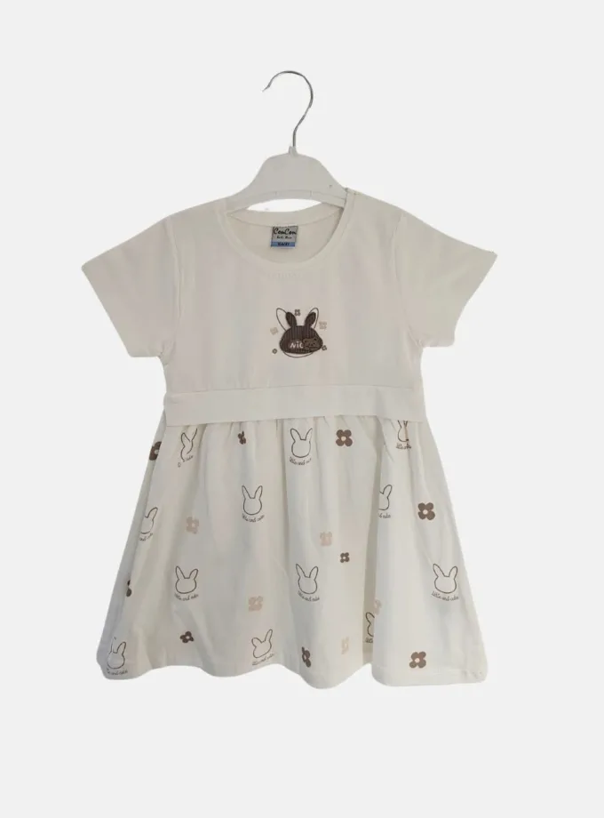 Φόρεμα Άσπρα Κουνελάκια Mini
