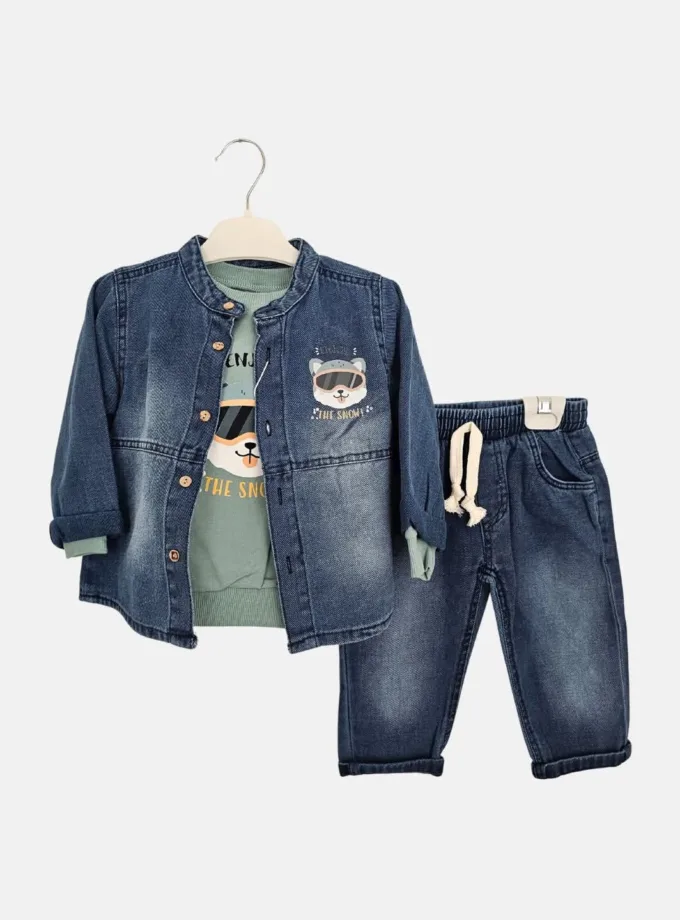 Σύνολο Τριπλό Ρακούν Denim Bebe