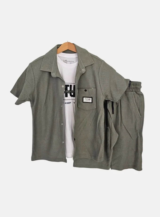 Σύνολο Ζαγρέ Future με Βερμούδα Λαδί Junior