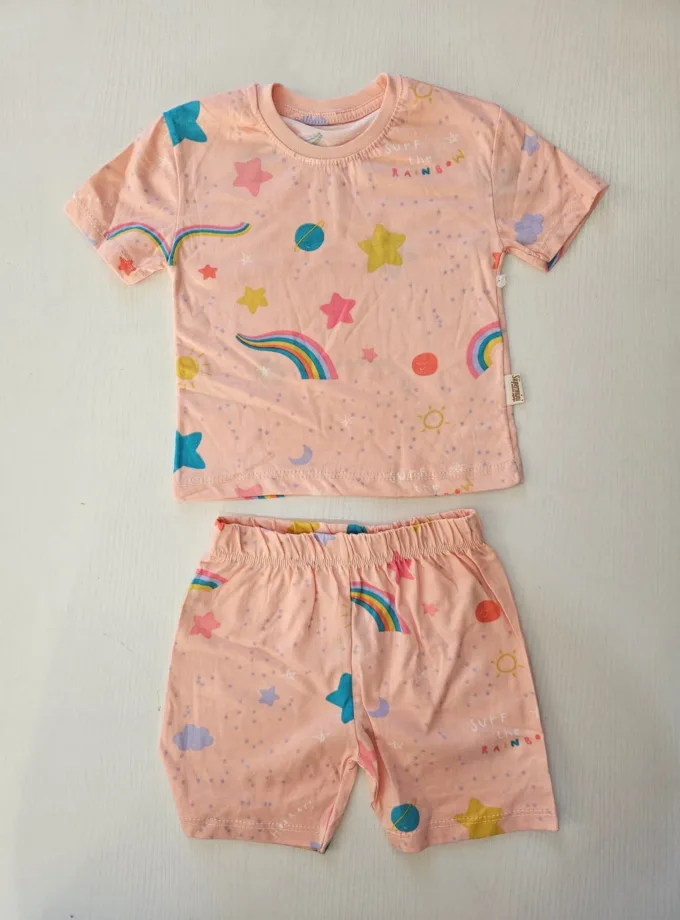 Μπιτζάμα Rainbows Σομόν Mini
