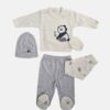 Σύνολο 5 τεμ. Panda Γκρι Newborn